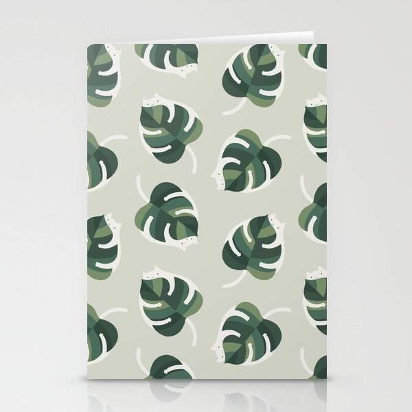 Monstera Cat pattern 1 Stationery Card Gallery Image 1