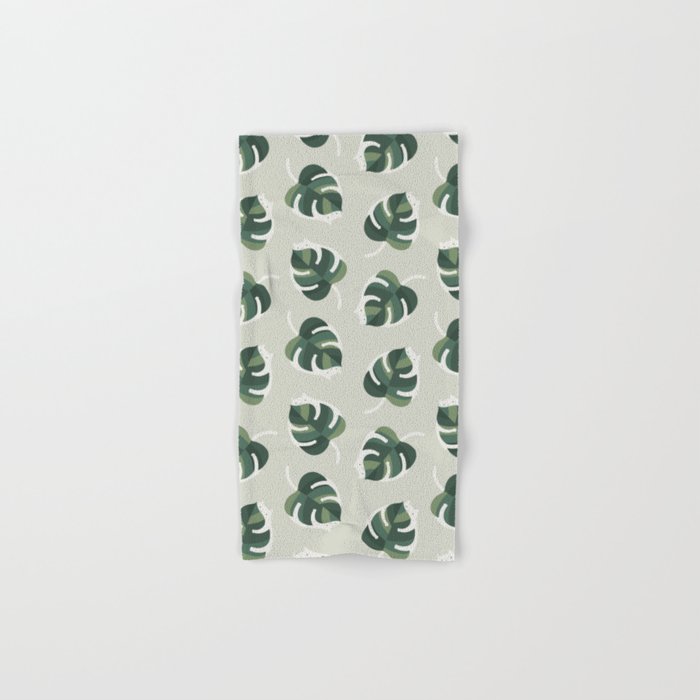 Monstera Cat pattern 1 Bath Towel Gallery Image 1