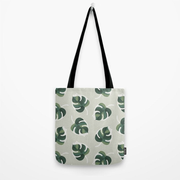 Monstera Cat pattern 1 Tote Bag Gallery Image 2