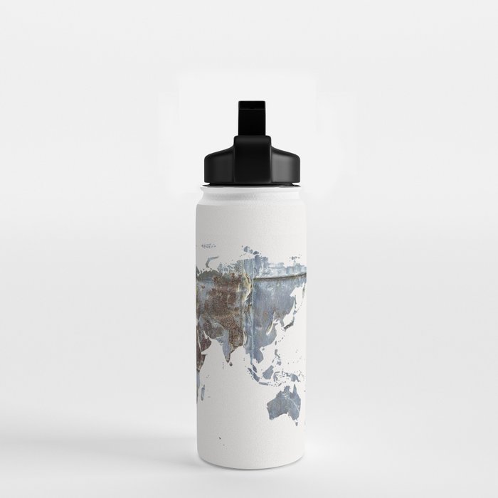 World Map(metal) Water Bottle Gallery Image 2