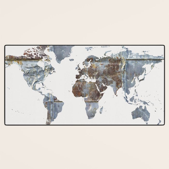 World Map(metal) Desk Mat Gallery Image 3