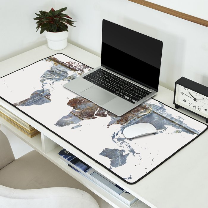 World Map(metal) Desk Mat Gallery Image 2