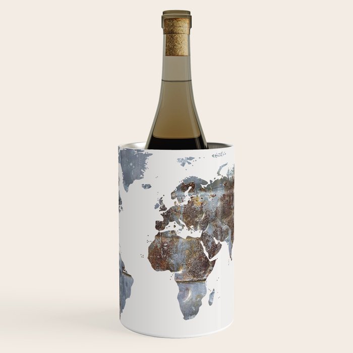 World Map(metal) Wine Chiller Gallery Image 1