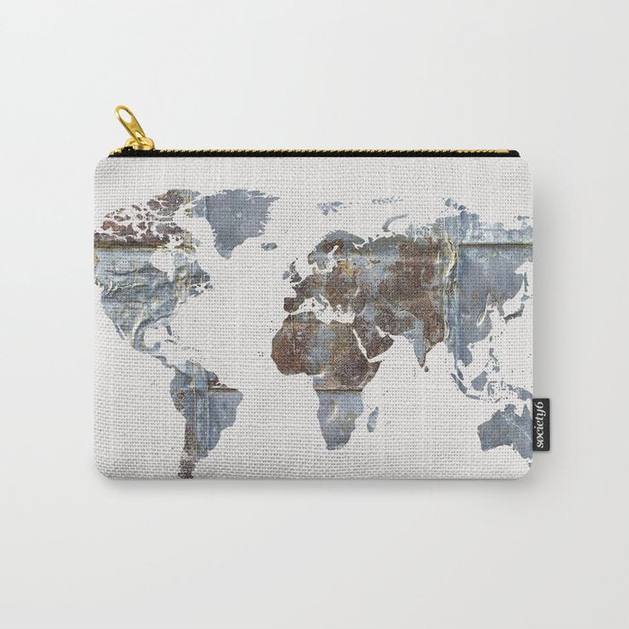 World Map(metal) Carry All Pouch Gallery Image 1