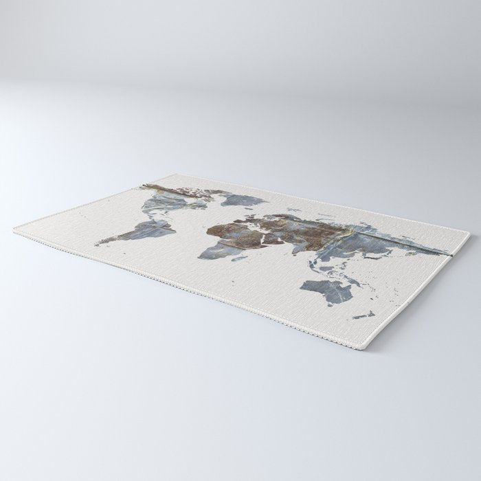 World Map(metal) Rug Gallery Image 3