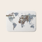 World Map(metal) Bath Mat Gallery Image 1