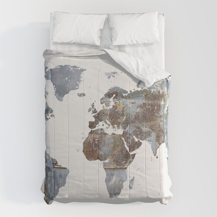 World Map(metal) Comforter Gallery Image 6
