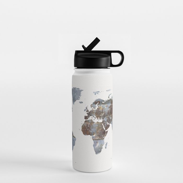 World Map(metal) Water Bottle Gallery Image 1