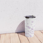 Hearts falling painted pastels purple heart pattern minimal art print nursery baby art Travel Mug Gallery Image 4