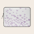 Hearts falling painted pastels purple heart pattern minimal art print nursery baby art Laptop Sleeve Gallery Image 1