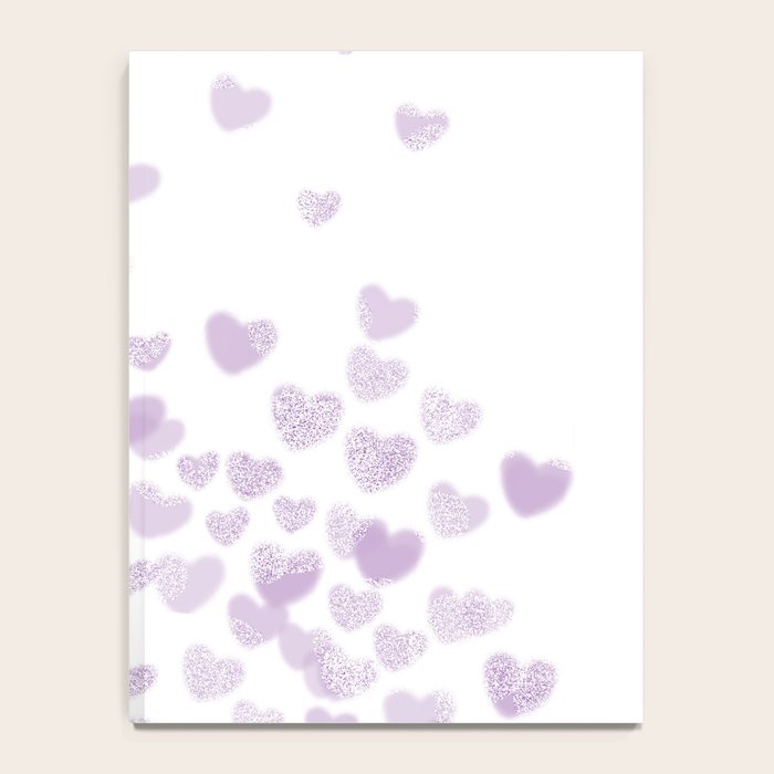 Hearts falling painted pastels purple heart pattern minimal art print nursery baby art Notebook Gallery Image 4