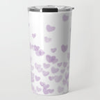 Hearts falling painted pastels purple heart pattern minimal art print nursery baby art Travel Mug Gallery Image 1