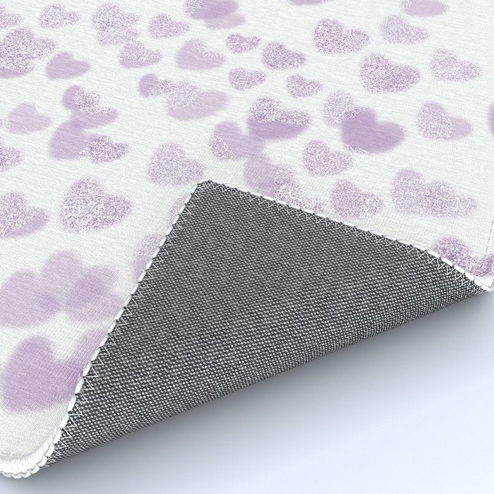 Hearts falling painted pastels purple heart pattern minimal art print nursery baby art Rug Gallery Image 4