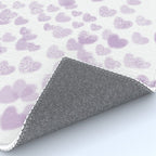 Hearts falling painted pastels purple heart pattern minimal art print nursery baby art Rug Gallery Image 4