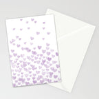 Hearts falling painted pastels purple heart pattern minimal art print nursery baby art Stationery Card Gallery Image 2
