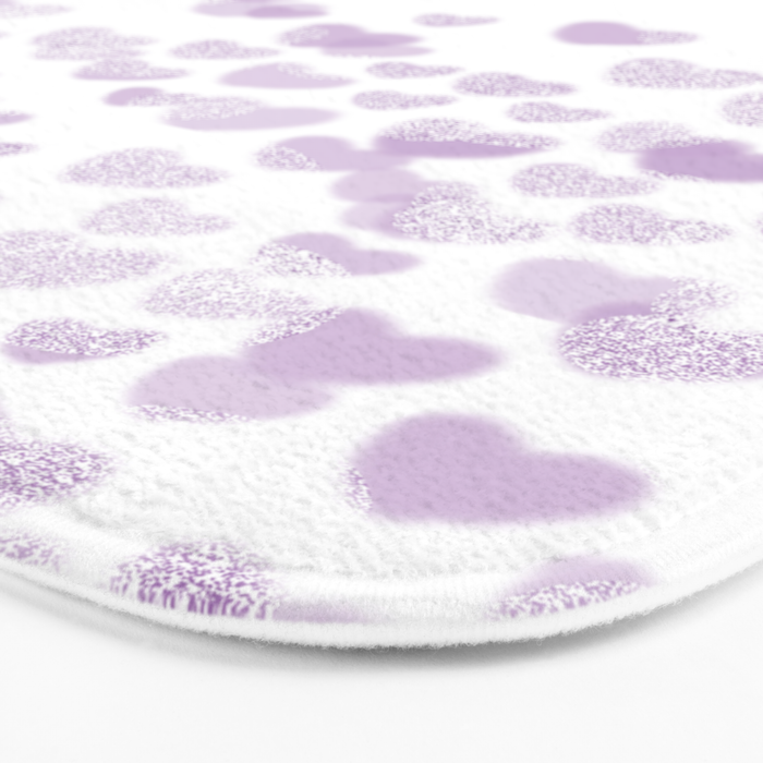 Hearts falling painted pastels purple heart pattern minimal art print nursery baby art Bath Mat Gallery Image 3