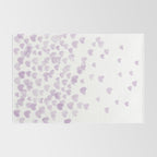 Hearts falling painted pastels purple heart pattern minimal art print nursery baby art Rug Gallery Image 2
