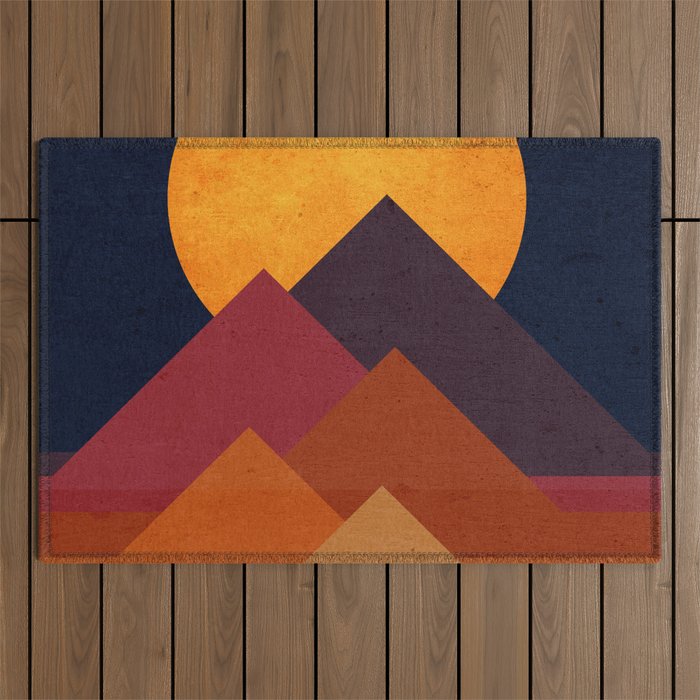 Full moon and pyramid Outdoor Rug Gallery Image 1