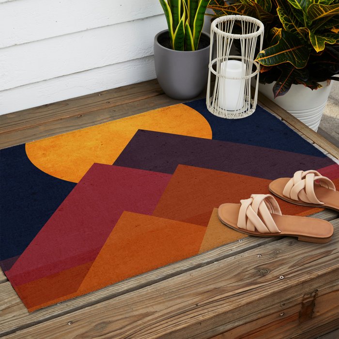 Full moon and pyramid Outdoor Rug Gallery Image 2
