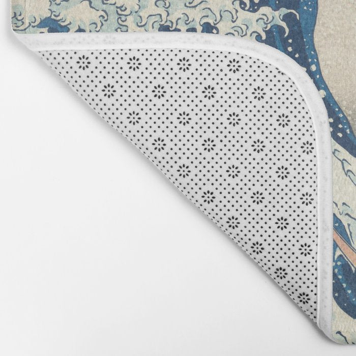The Great Wave Fine Art Print - Japanese Art Print - Under the Wave off Kanagawa (Kanagawa oki nami ura) Bath Mat Gallery Image 2