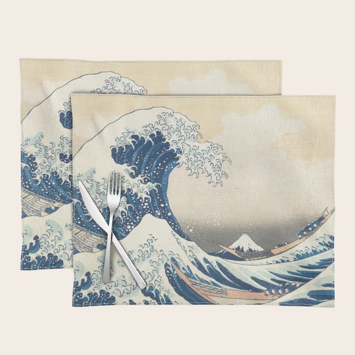 The Great Wave Fine Art Print - Japanese Art Print - Under the Wave off Kanagawa (Kanagawa oki nami ura) Placemat Gallery Image 1