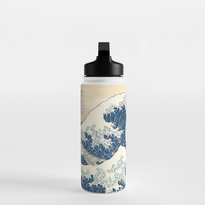 The Great Wave Fine Art Print - Japanese Art Print - Under the Wave off Kanagawa (Kanagawa oki nami ura) Water Bottle Gallery Image 3