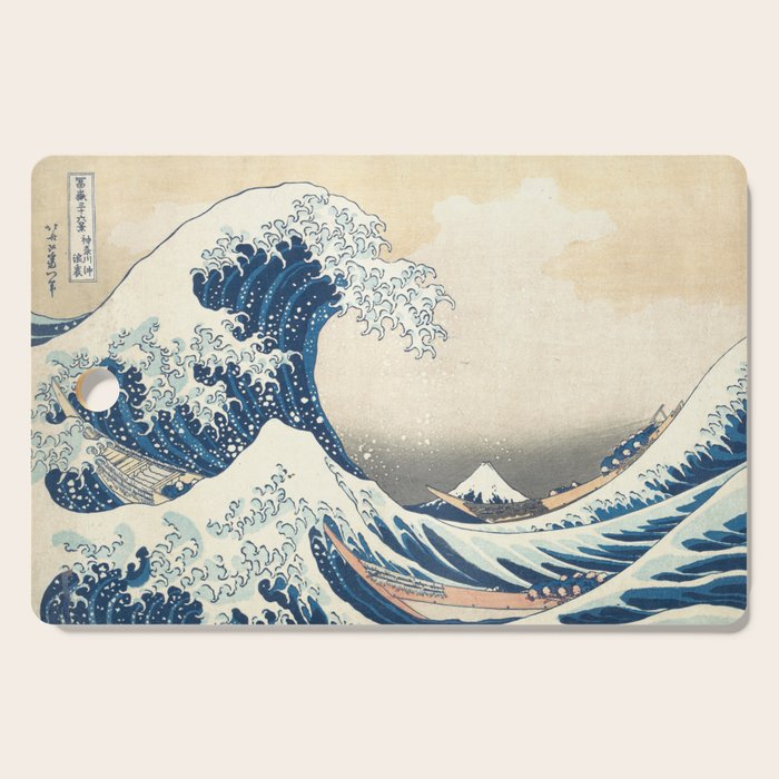 The Great Wave Fine Art Print - Japanese Art Print - Under the Wave off Kanagawa (Kanagawa oki nami ura) Cutting Board Gallery Image 1
