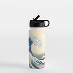 The Great Wave Fine Art Print - Japanese Art Print - Under the Wave off Kanagawa (Kanagawa oki nami ura) Water Bottle Gallery Image 1