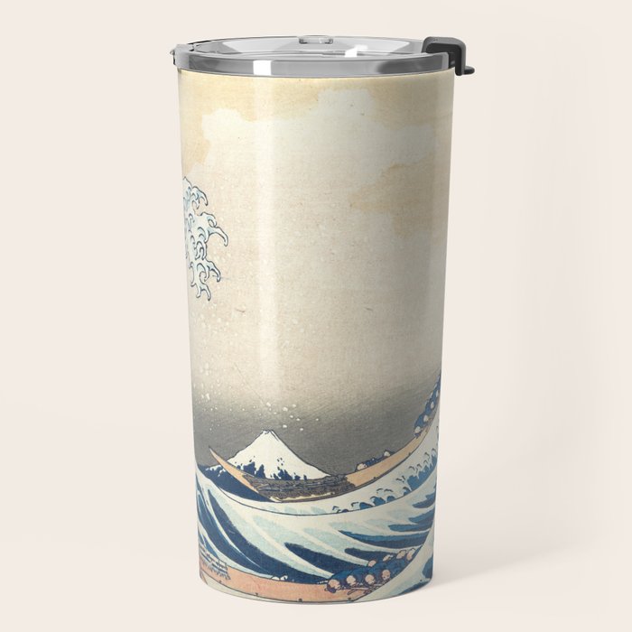 The Great Wave Fine Art Print - Japanese Art Print - Under the Wave off Kanagawa (Kanagawa oki nami ura) Travel Mug Gallery Image 2