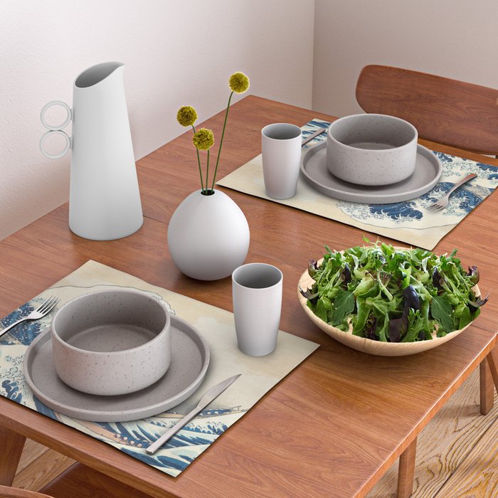 The Great Wave Fine Art Print - Japanese Art Print - Under the Wave off Kanagawa (Kanagawa oki nami ura) Placemat Gallery Image 2