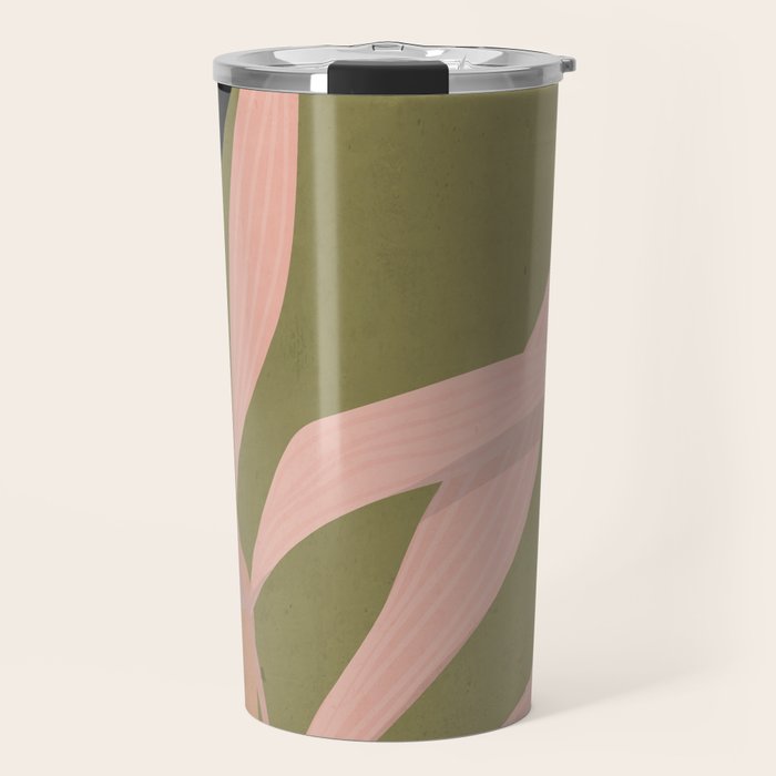 Tropical Leaf- Abstract Art 2 Travel Mug Gallery Image 1