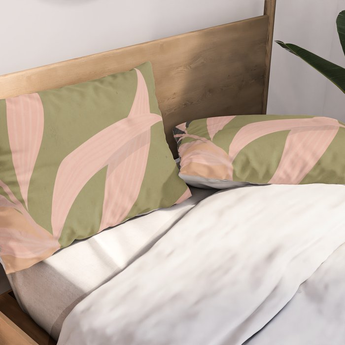 Tropical Leaf- Abstract Art 2 Pillow Sham Gallery Image 2