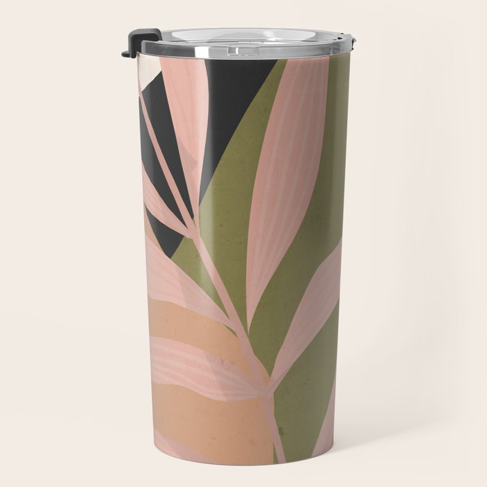 Tropical Leaf- Abstract Art 2 Travel Mug Gallery Image 3