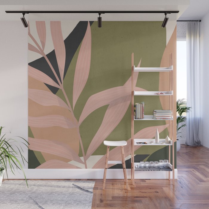 Tropical Leaf- Abstract Art 2 Wall Mural Gallery Image 1