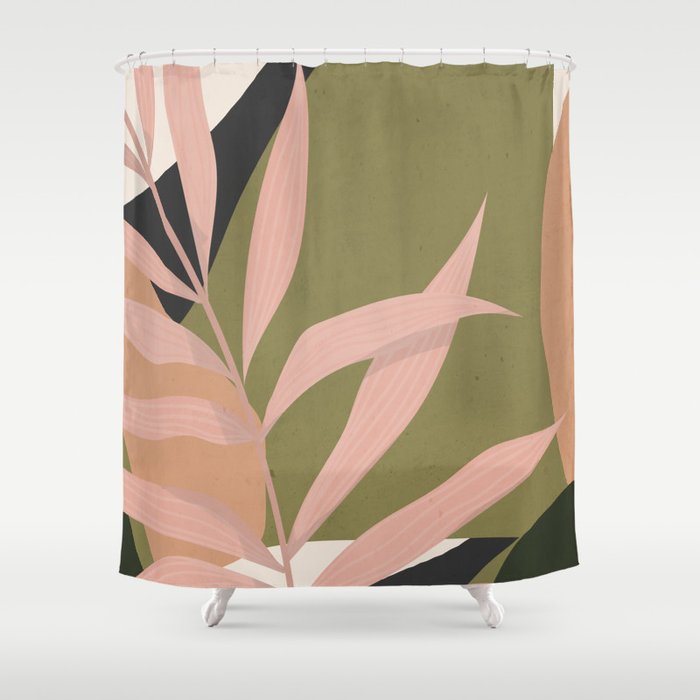 Tropical Leaf- Abstract Art 2 Shower Curtain Gallery Image 1