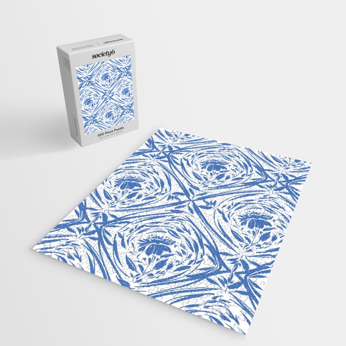 Floral pleasure pattern BW Jigsaw Puzzle Gallery Image 2
