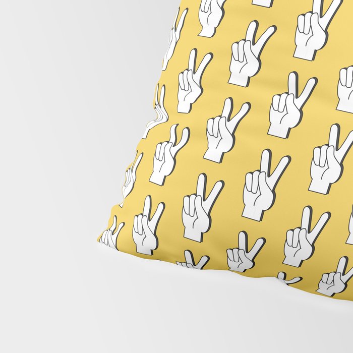 Peace Sign yellow Pillow Sham Gallery Image 4
