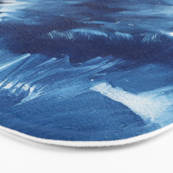 Vibe Shift Blue Electric Abstract Pattern with Dark Mood  Bath Mat Gallery Image 3