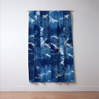Vibe Shift Blue Electric Abstract Pattern with Dark Mood  Window Curtain Gallery Image 3