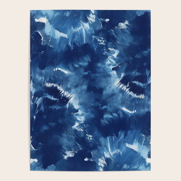 Vibe Shift Blue Electric Abstract Pattern with Dark Mood  Poster Gallery Image 4