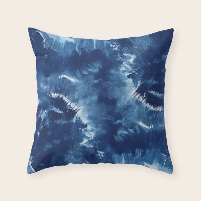 Vibe Shift Blue Electric Abstract Pattern with Dark Mood  Throw Pillow Gallery Image 6