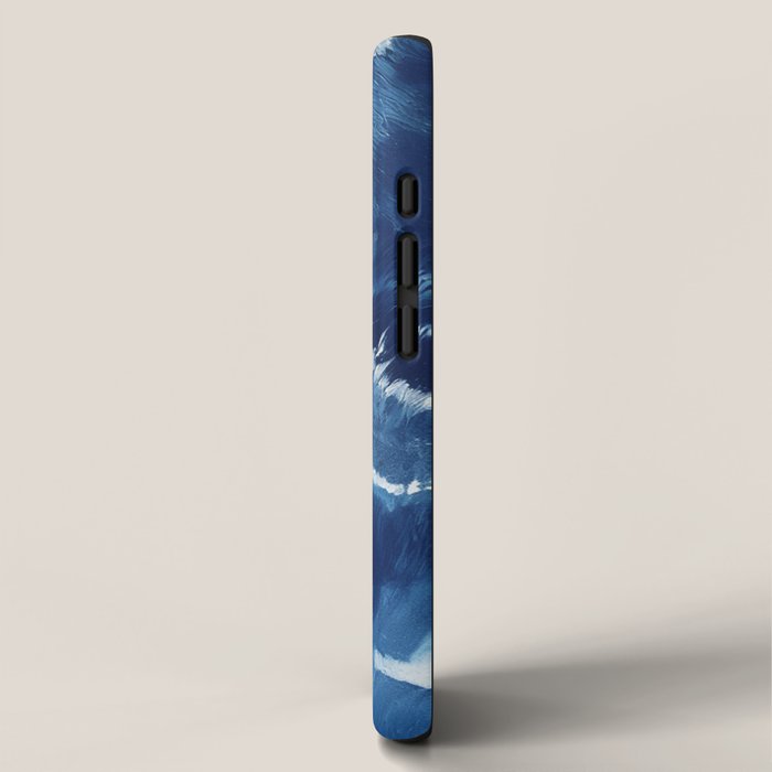 Vibe Shift Blue Electric Abstract Pattern with Dark Mood  iPhone Case Gallery Image 2