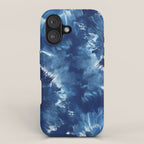 Vibe Shift Blue Electric Abstract Pattern with Dark Mood  iPhone Case Gallery Image 1
