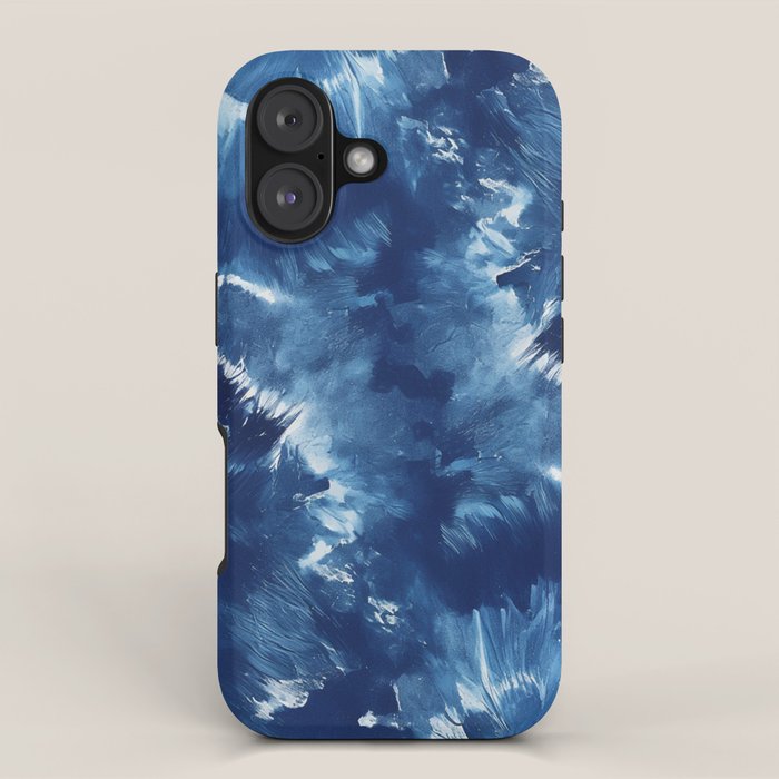 Vibe Shift Blue Electric Abstract Pattern with Dark Mood  iPhone Case Gallery Image 1
