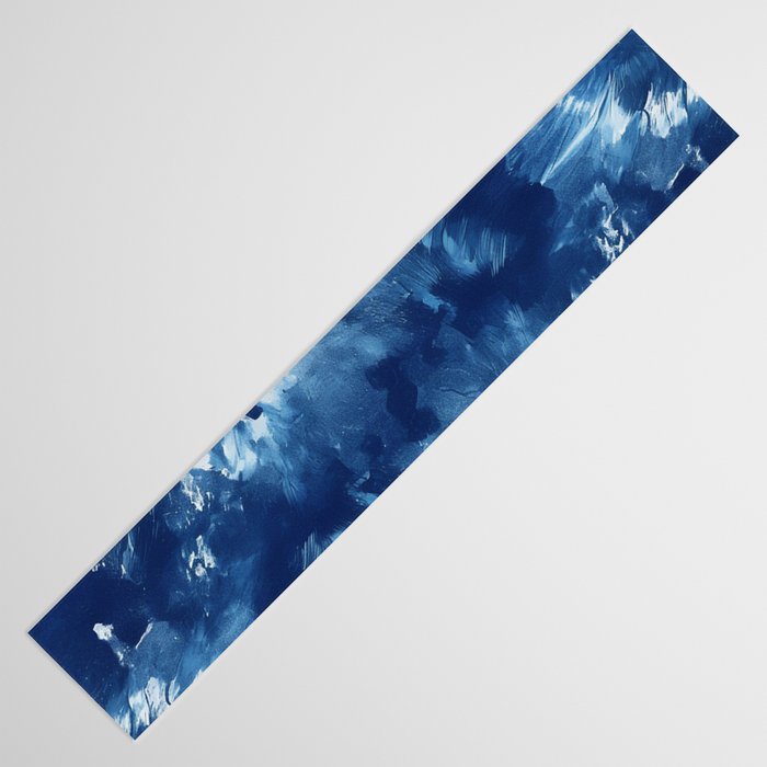 Vibe Shift Blue Electric Abstract Pattern with Dark Mood  Table Runner Gallery Image 3