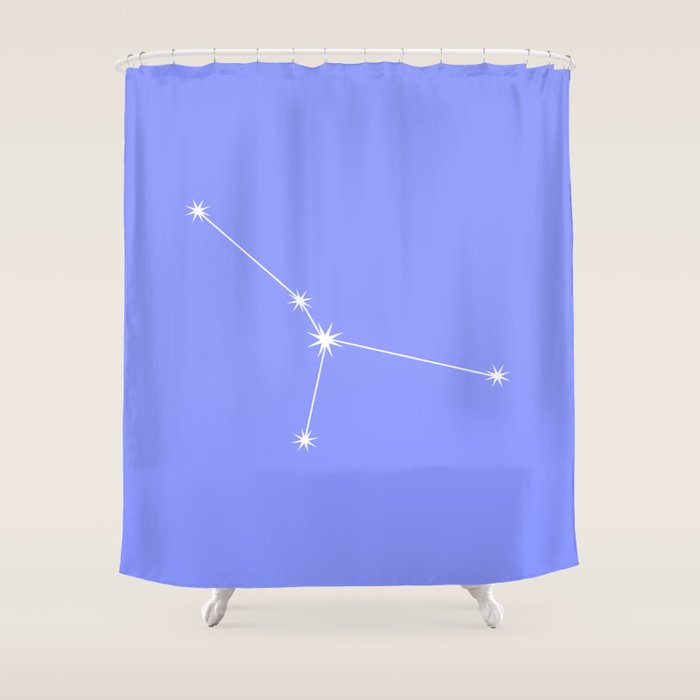 Cancer Zodiac Star Constellation Line Art Pastel Purple Shower Curtain Gallery Image 1