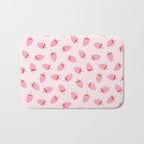 Sweet Strawberries - pink and red with hearts Bath Mat Gallery Image 1