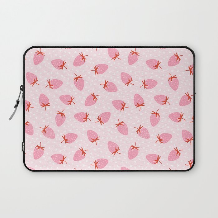 Sweet Strawberries - pink and red with hearts Laptop Sleeve Gallery Image 1