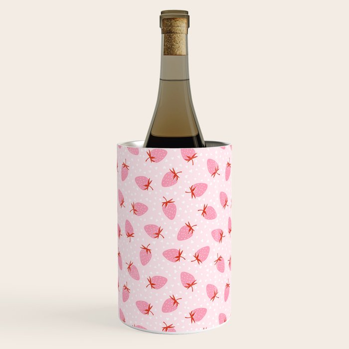 Sweet Strawberries - pink and red with hearts Wine Chiller Gallery Image 3