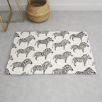 Zebras - Black & White Palette Rug Gallery Image 1